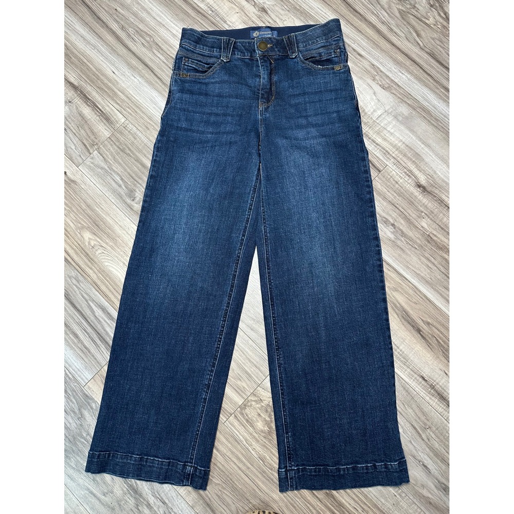 Democracy "Ab"solution Wide Leg Jeans Dark Wash Petite Size 4P